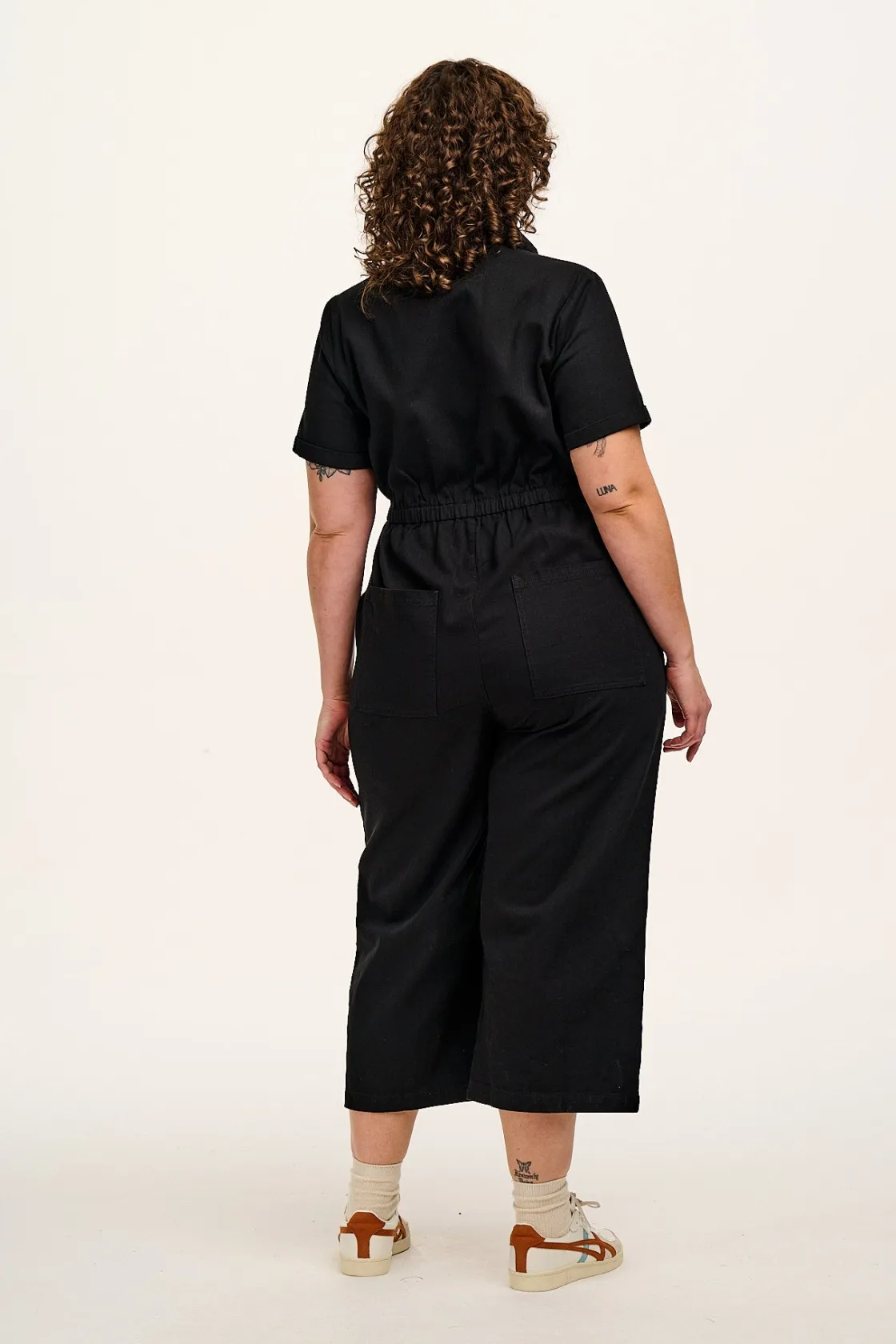 Lucy & Yak Ragan - Cotton Jumpsuit in Black Sale