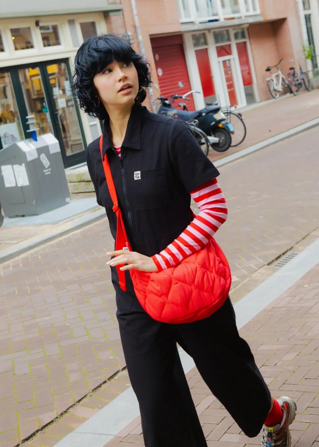 Lucy & Yak Ragan - Cotton Jumpsuit in Black Sale