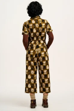 Lucy & Yak Ragan - Cotton Jumpsuit in Green Zela Print Fashion