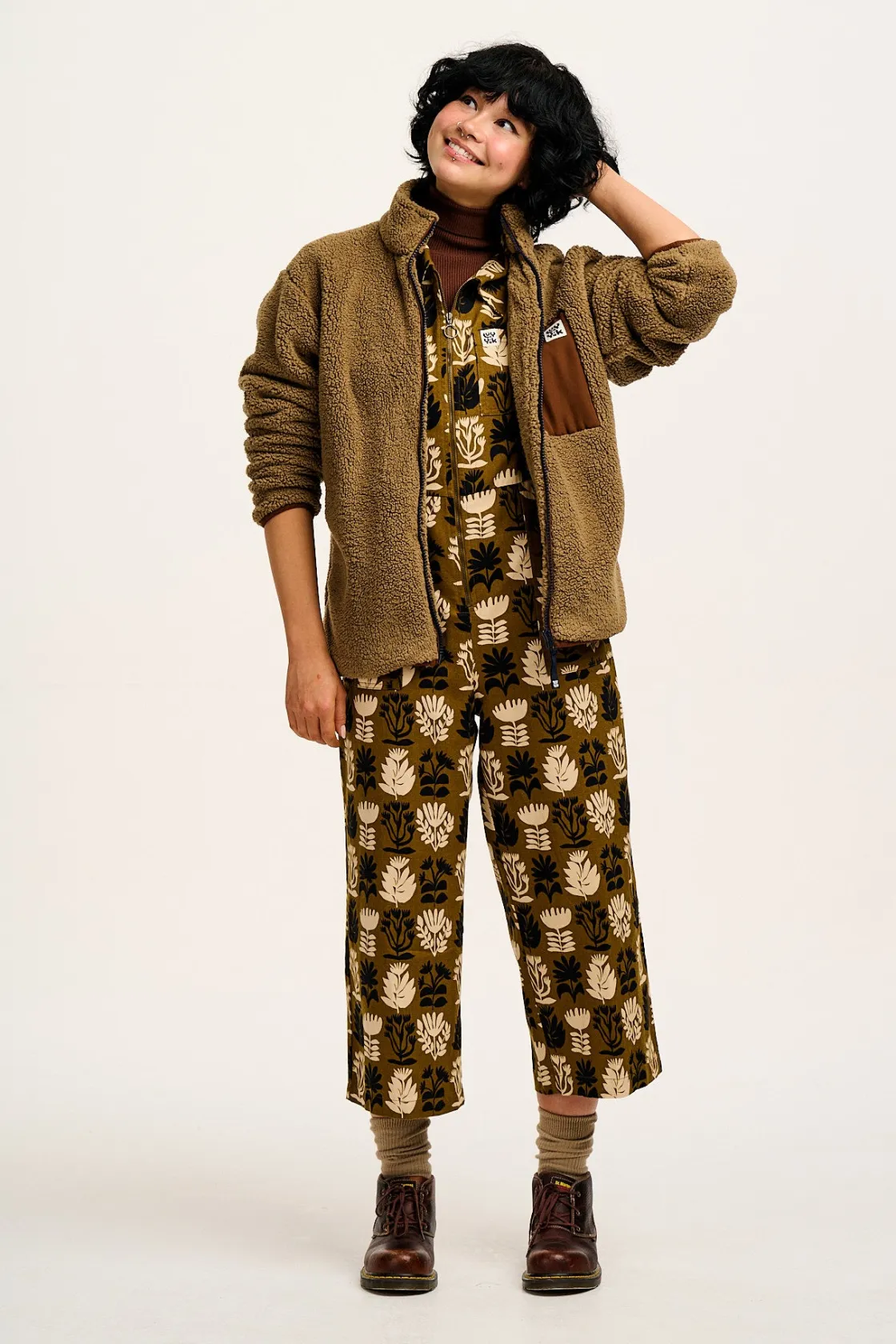 Lucy & Yak Ragan - Cotton Jumpsuit in Green Zela Print Fashion