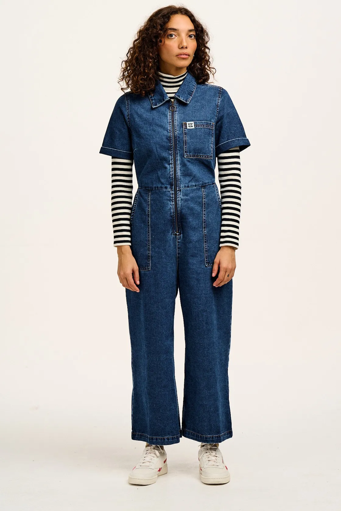 Lucy & Yak Ragan - Denim Jumpsuit in Mid Wash Blue Best