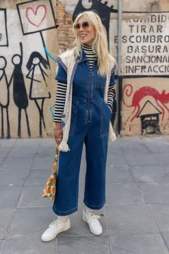 Lucy & Yak Ragan - Denim Jumpsuit in Mid Wash Blue Best