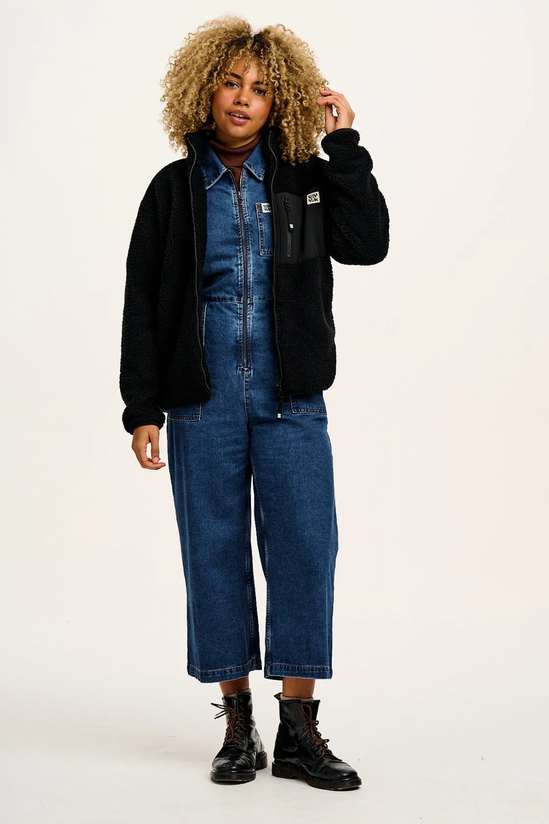 Lucy & Yak Ragan - Denim Jumpsuit in Mid Wash Blue Best