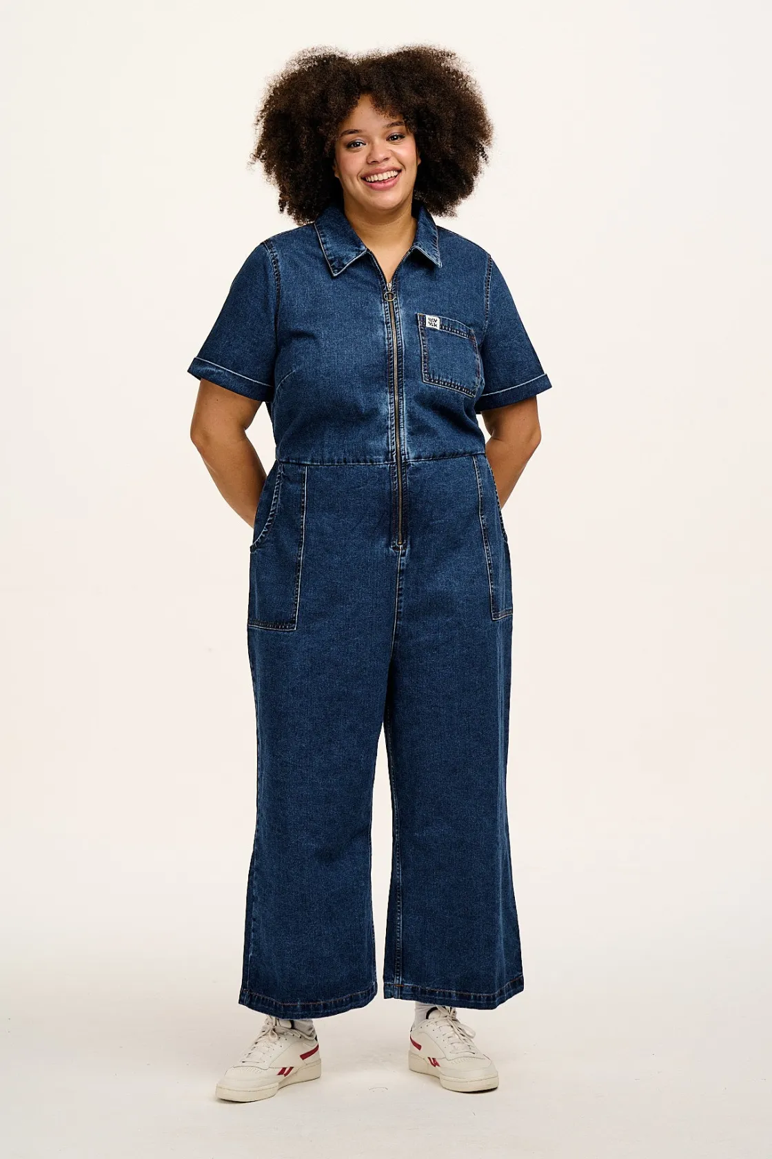 Lucy & Yak Ragan - Denim Jumpsuit in Mid Wash Blue Best