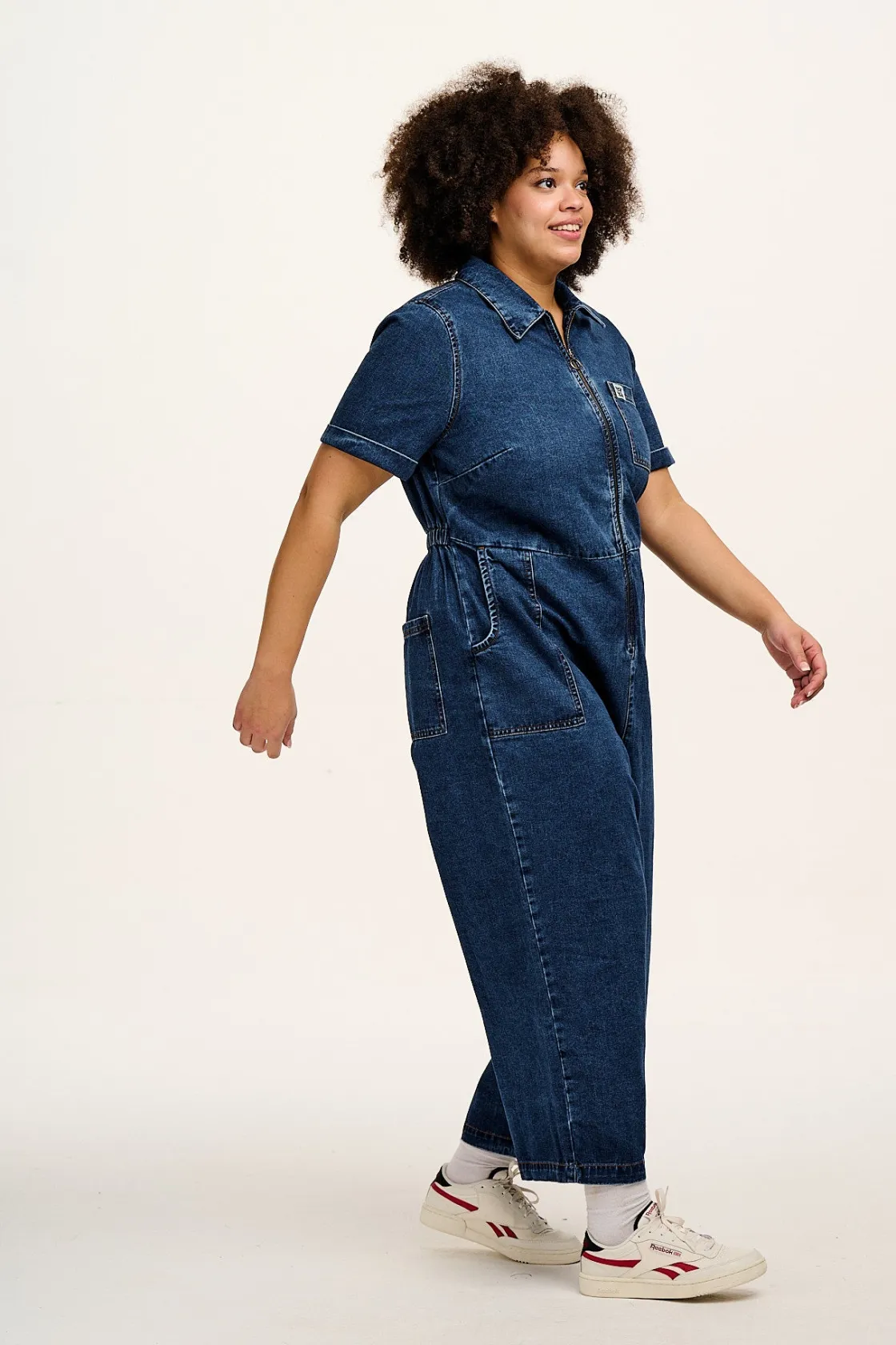 Lucy & Yak Ragan - Denim Jumpsuit in Mid Wash Blue Best