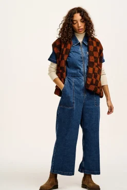 Lucy & Yak Ragan - Denim Jumpsuit in Mid Wash Blue Best