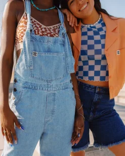 Lucy & Yak Reuben - Denim Dungarees in Light Wash Blue Discount