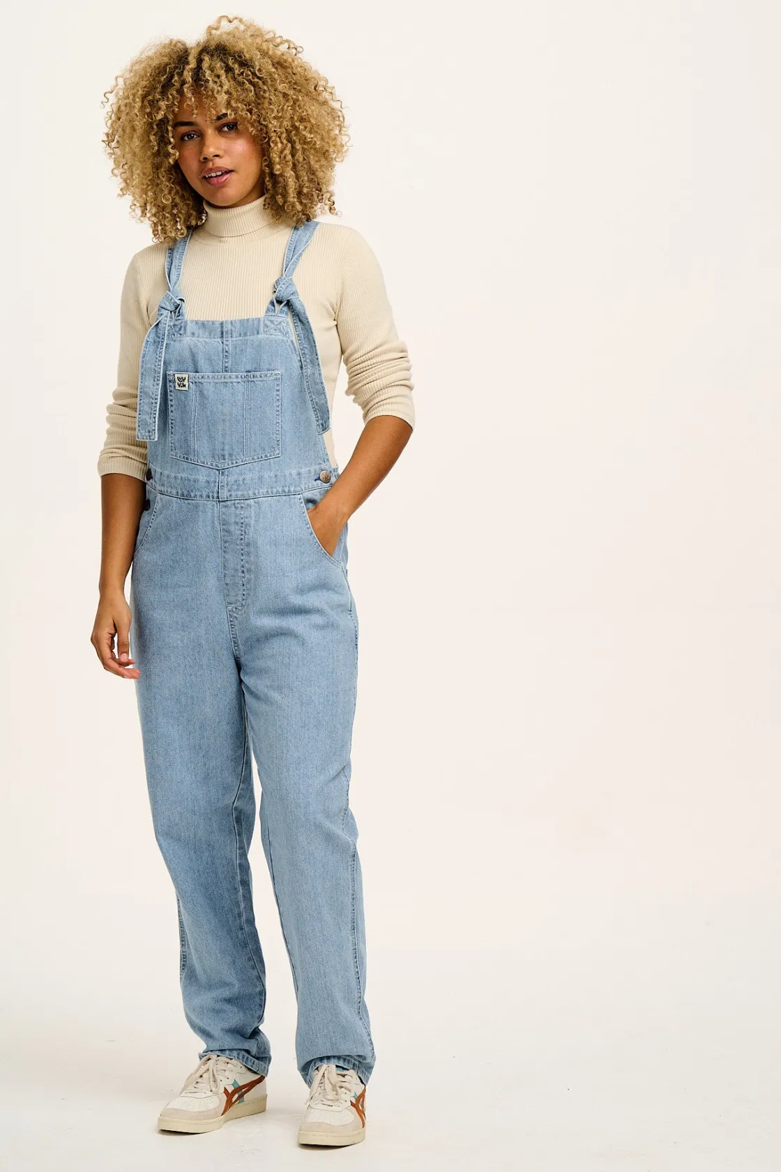 Lucy & Yak Reuben - Denim Dungarees in Light Wash Blue Discount