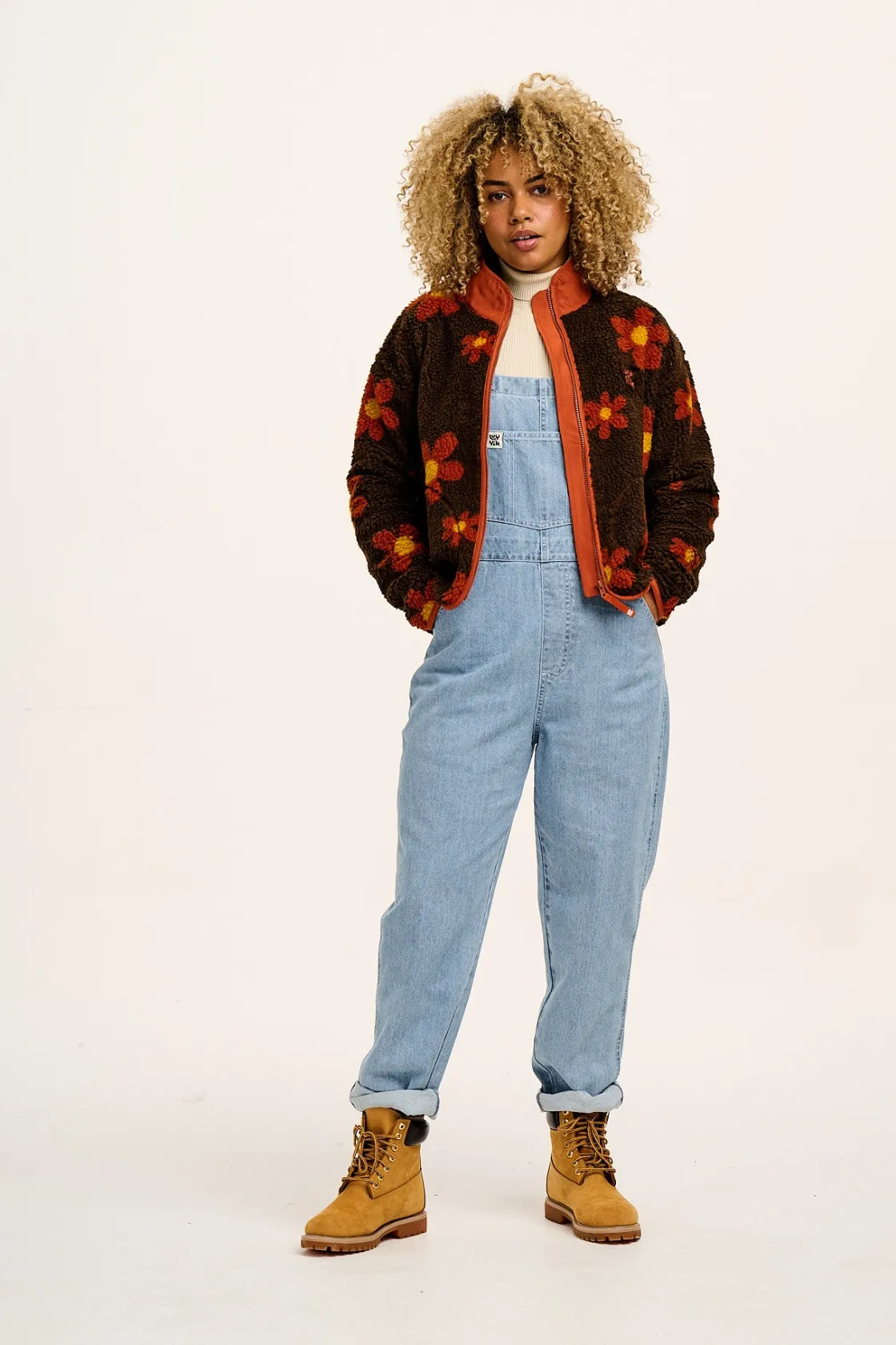 Lucy & Yak Reuben - Denim Dungarees in Light Wash Blue Discount