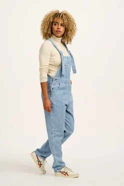 Lucy & Yak Reuben - Denim Dungarees in Light Wash Blue Discount