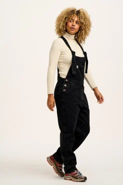 Lucy & Yak Reuben - Denim Dungarees in Washed Black Hot