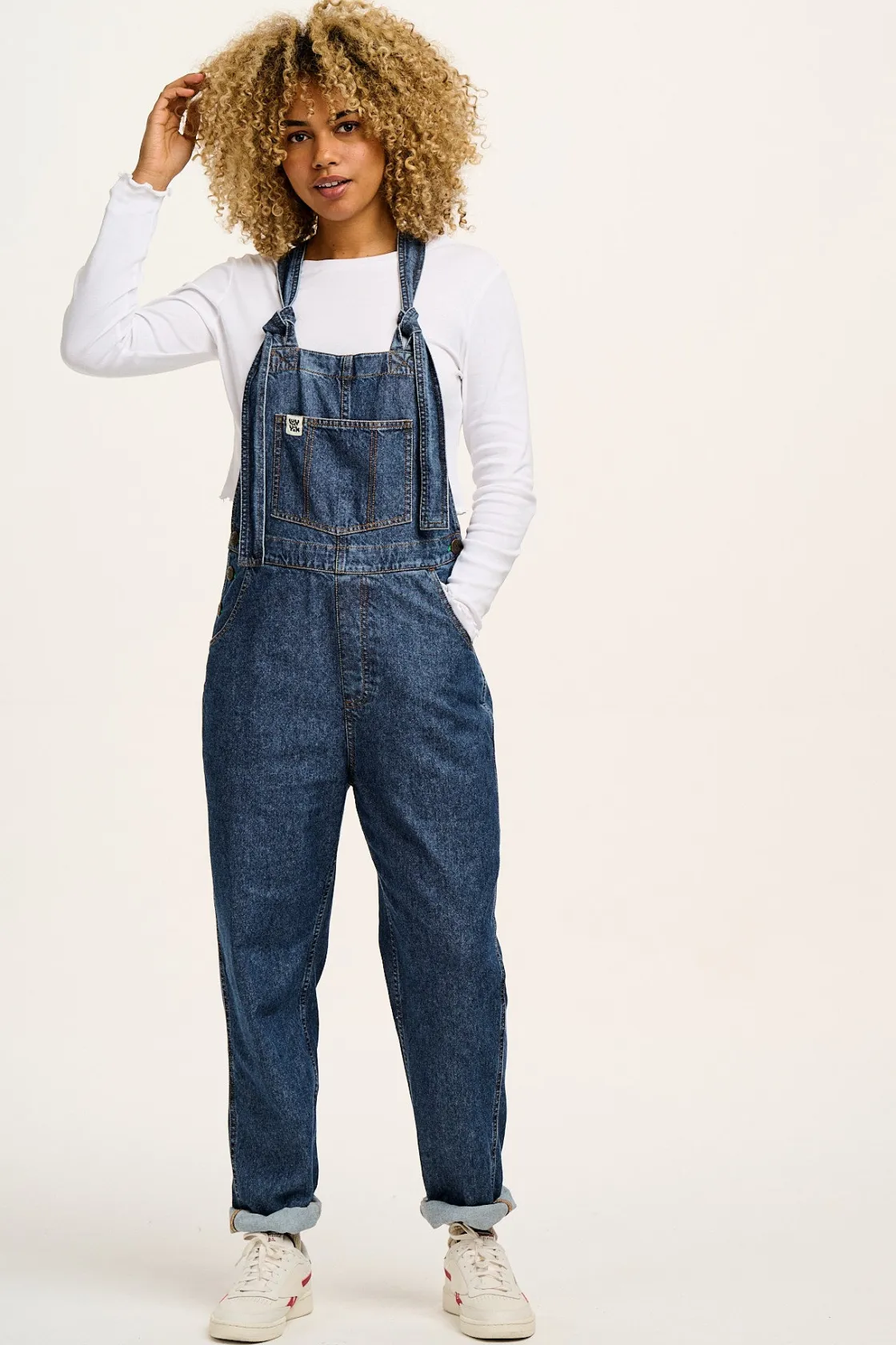 Lucy & Yak Reuben - Denim Dungarees in Mid Wash Blue Fashion