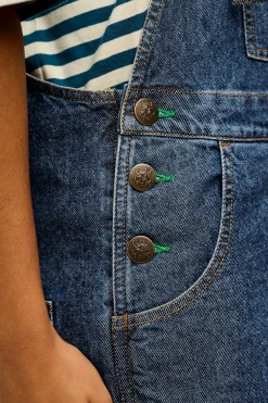 Lucy & Yak Reuben - Denim Dungarees in Mid Wash Blue Fashion