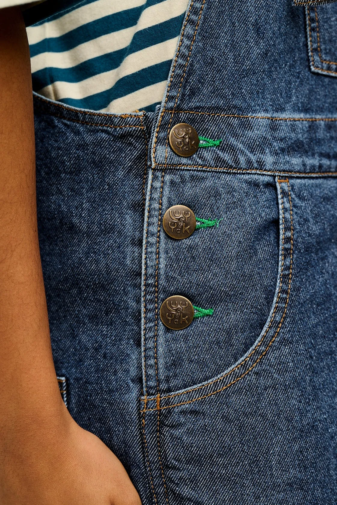 Lucy & Yak Reuben - Denim Dungarees in Mid Wash Blue Fashion