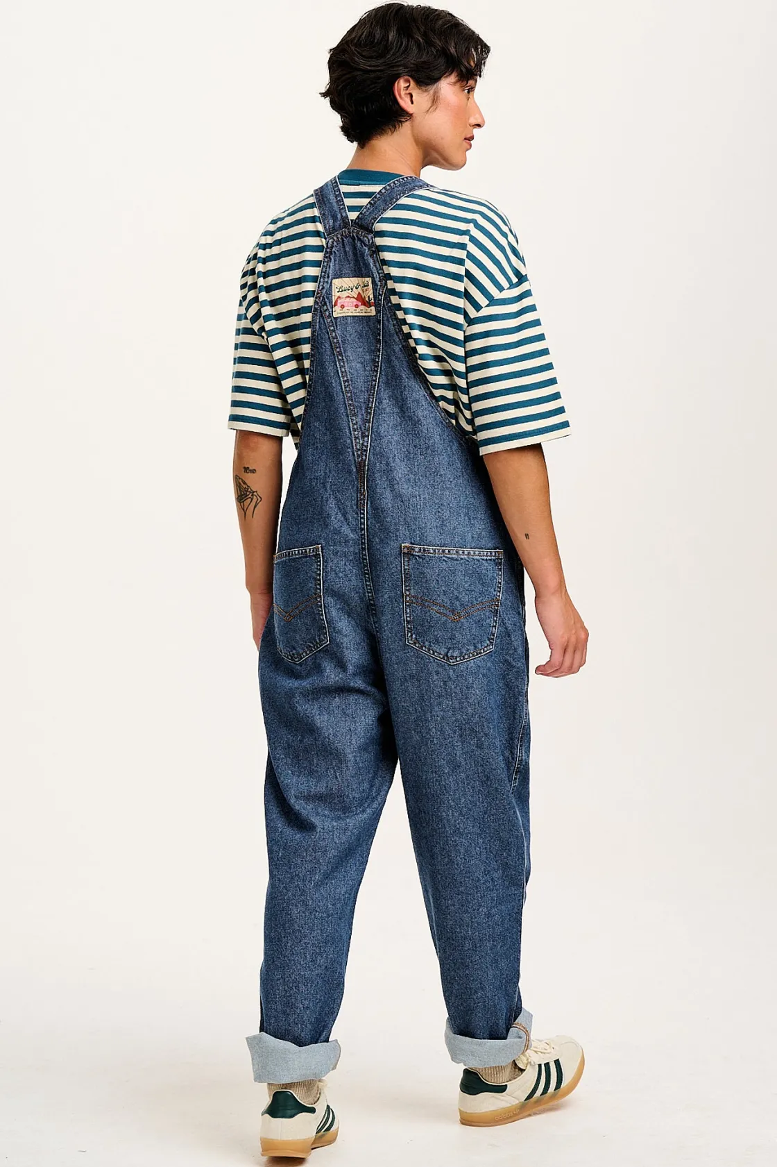 Lucy & Yak Reuben - Denim Dungarees in Mid Wash Blue Fashion