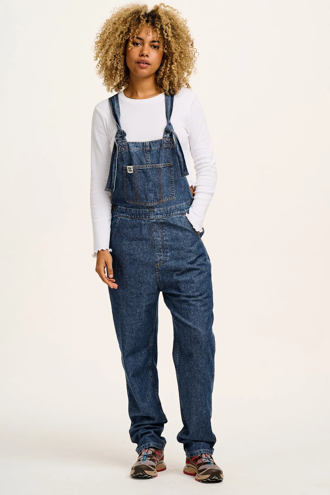 Lucy & Yak Reuben - Denim Dungarees in Mid Wash Blue Fashion