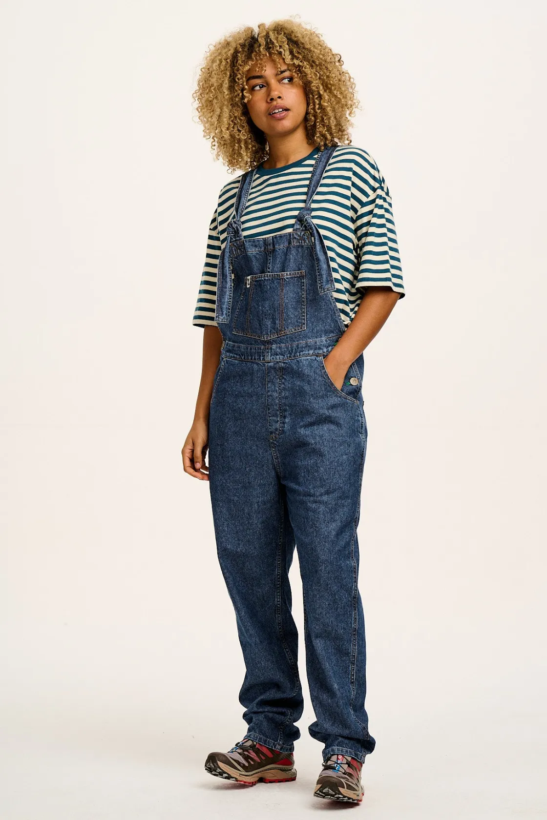 Lucy & Yak Reuben - Denim Dungarees in Mid Wash Blue Fashion