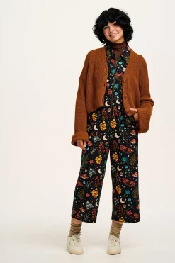 Lucy & Yak Robyn - V-Neck Knitted Cardigan in Caramel Cafe brown New