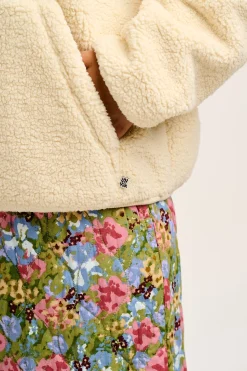 Lucy & Yak Rory - Borg Fleece Hoodie in Cream New
