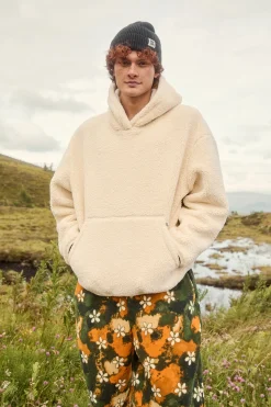 Lucy & Yak Rory - Borg Fleece Hoodie in Cream New