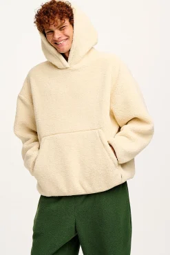 Lucy & Yak Rory - Borg Fleece Hoodie in Cream New