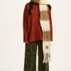 Lucy & Yak Rowan - Super Soft Scarf in Cream & Brown Checkerboard Online