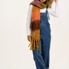Lucy & Yak Rowan - Super Soft Scarf in Orange & Pink Checkerboard Online