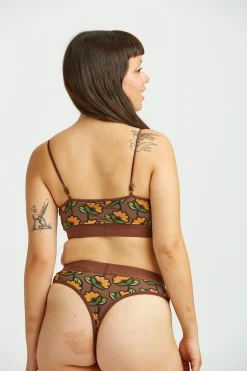 Lucy & Yak Ruby - Crop Top Cotton & Bamboo Bralette in Monica Print New