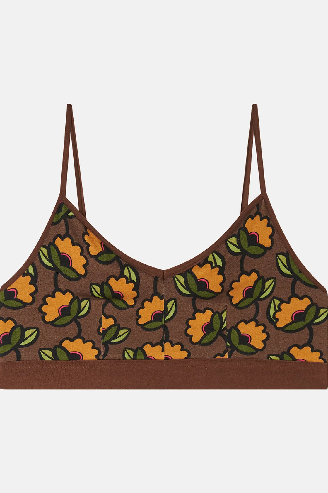 Lucy & Yak Ruby - Crop Top Cotton & Bamboo Bralette in Monica Print New