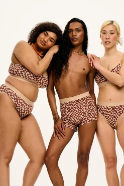Lucy & Yak Ruby - Crop Top Cotton & Bamboo Bralette in Amara Grid Print Best