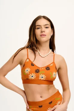 Lucy & Yak Ruby - Crop Top Cotton & Bamboo Bralette in Veronica Print Sale