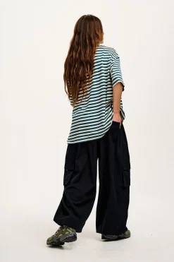 Lucy & Yak Rumi - Balloon Cotton & Linen Trousers in Black New