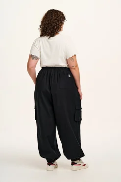 Lucy & Yak Rumi - Balloon Cotton & Linen Trousers in Black New