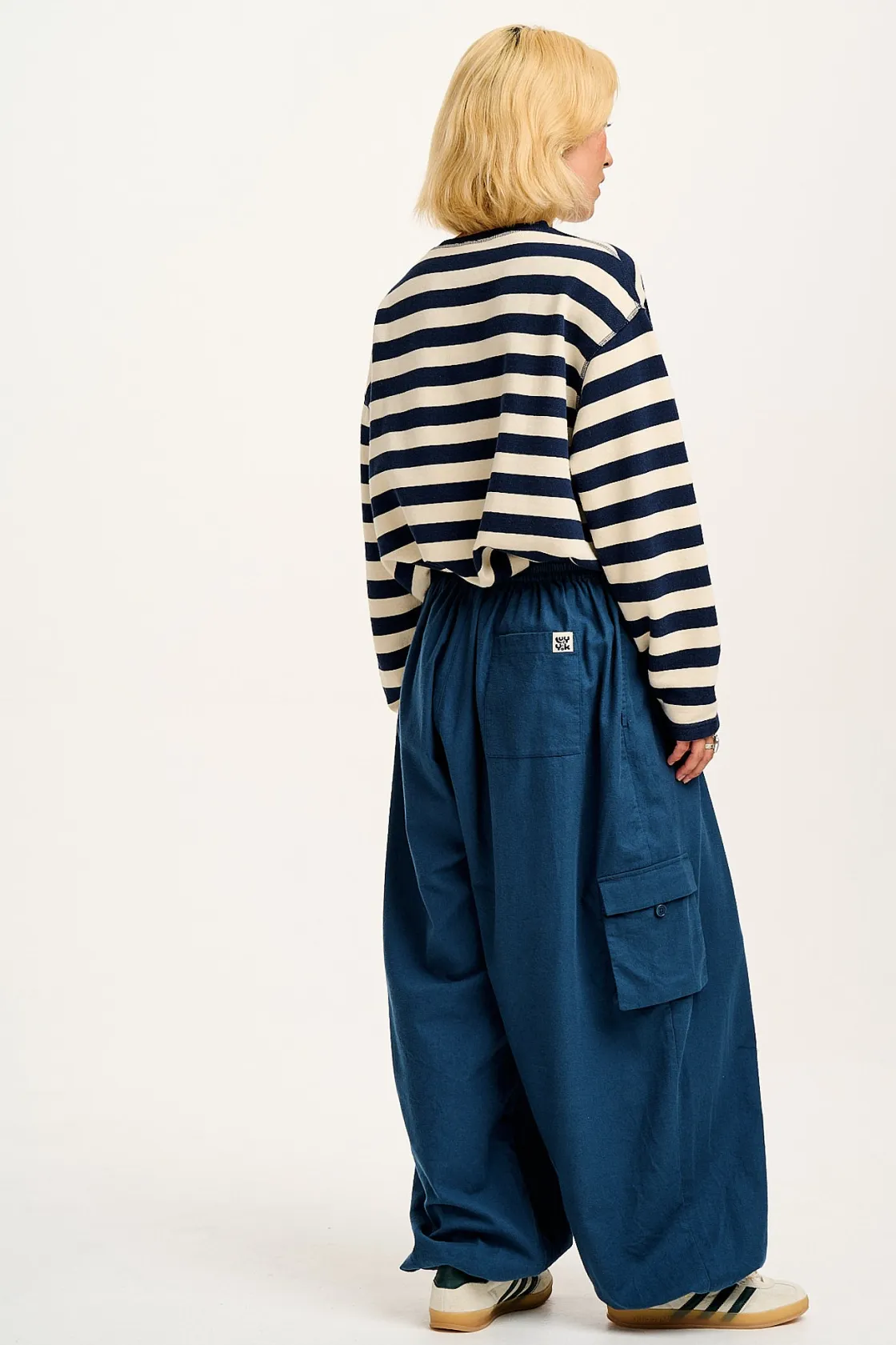 Lucy & Yak Rumi - Cargo Brushed Cotton Trousers in Deep Teal New