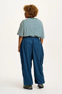 Lucy & Yak Rumi - Cargo Brushed Cotton Trousers in Deep Teal New