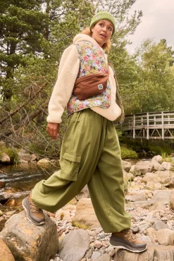 Lucy & Yak Rumi - Cargo Brushed Cotton Trousers in Khaki Online