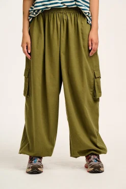 Lucy & Yak Rumi - Cargo Brushed Cotton Trousers in Khaki Online