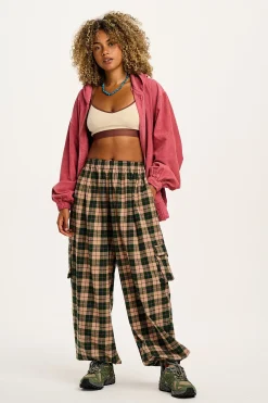 Lucy & Yak Rumi - Cargo Brushed Cotton Trousers in Annie Tartan Print Fashion