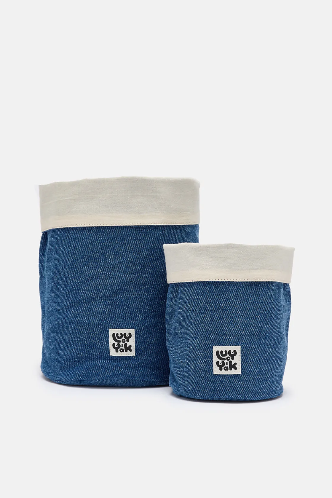 Lucy & Yak Runa - Plant Pot Covers in Mid Wash Print (2 Pack) Best