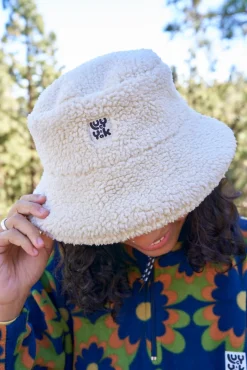 Lucy & Yak Travis - Borg Fleece Bucket Hat in Cream New