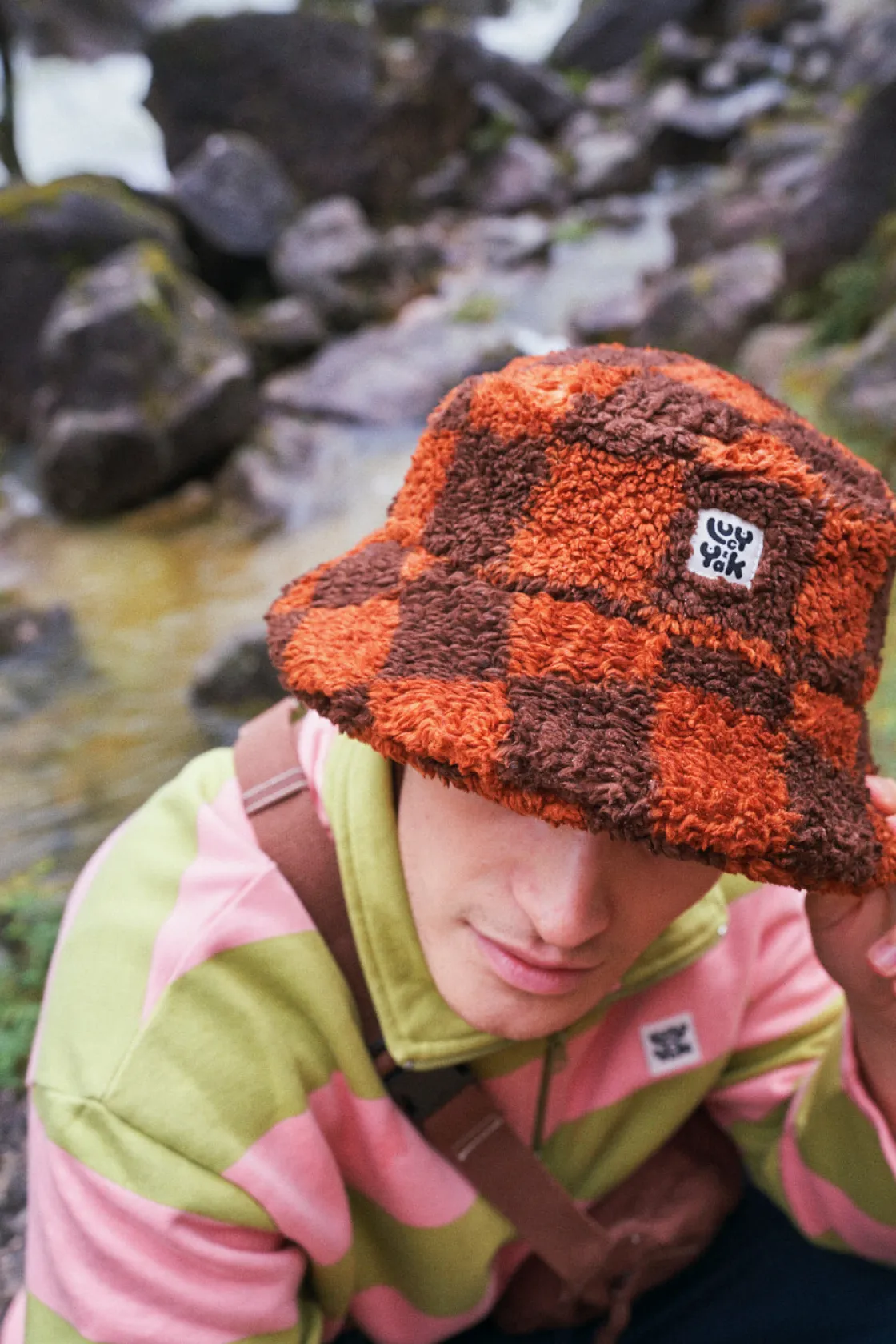 Lucy & Yak Travis - Borg Fleece Bucket Hat in Terry Print Discount