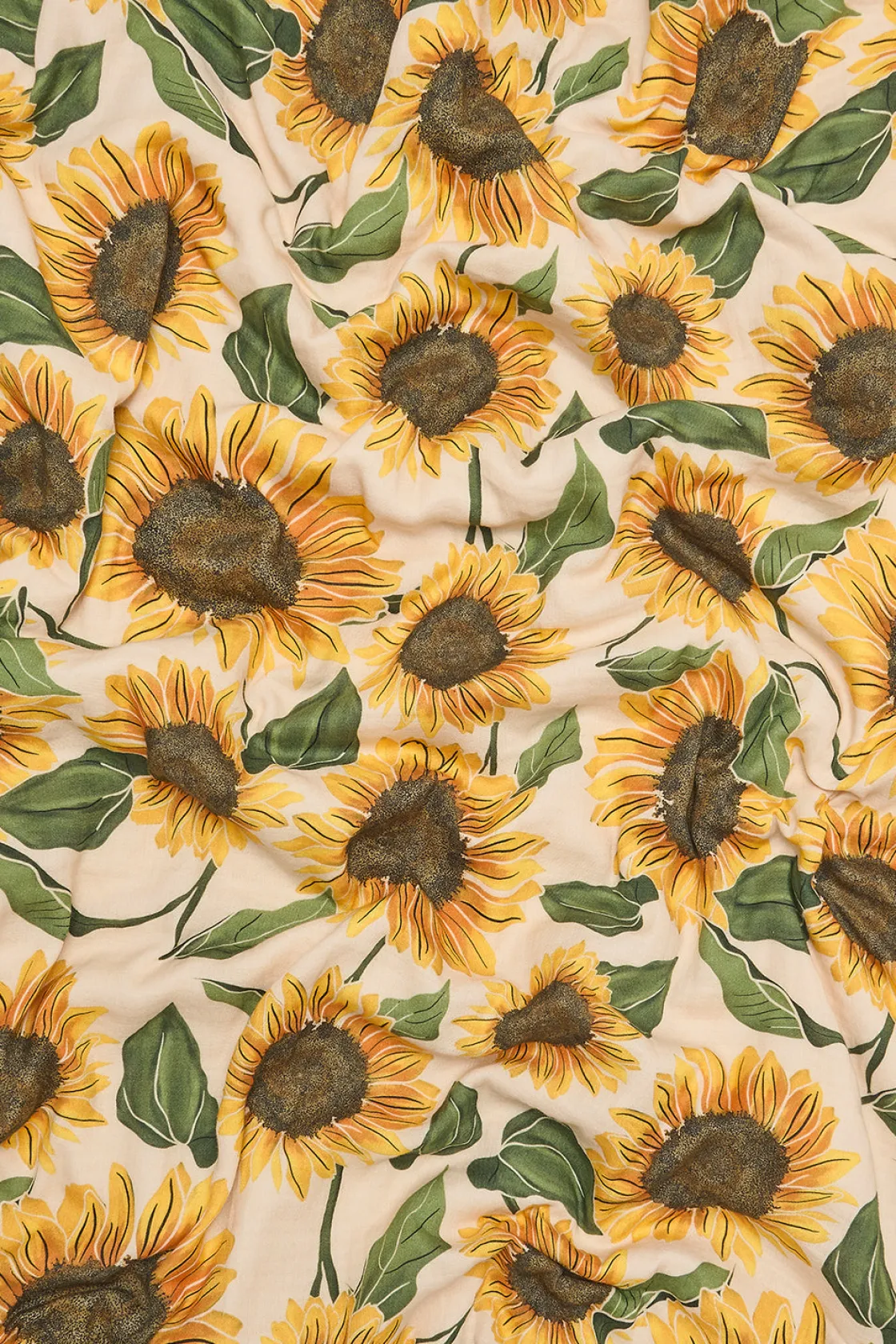 Lucy & Yak Yolanda - Soft Cotton Bed Sheets in Cream Sunflower Print Outlet